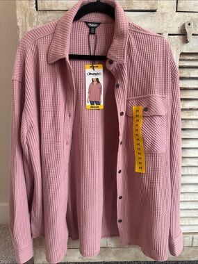 Buffalo Pink Waffle Knit Shacket size Medium NWT